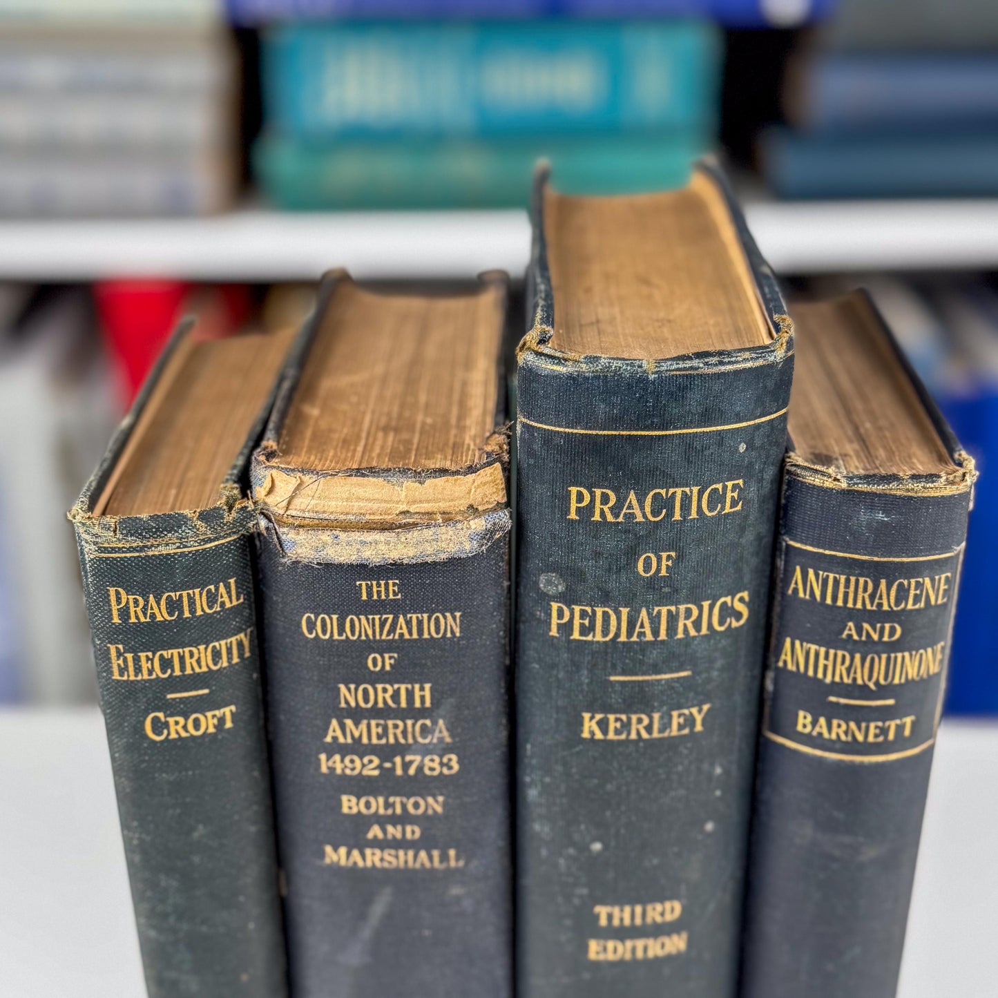 Antique Blue School Book Bundle, School Textbooks, Faded Shabby Books