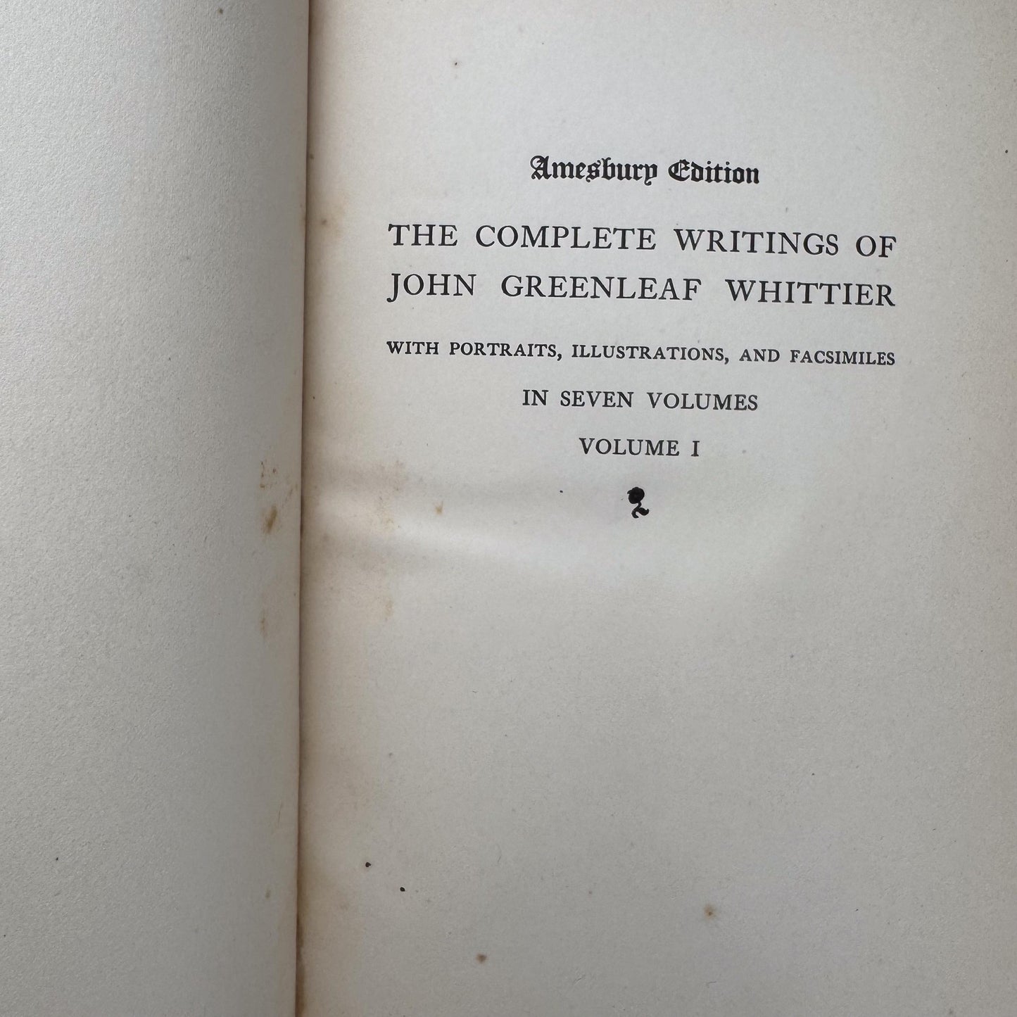 Antique Leather Book Set | Whittier’s Works | Amesbury Edition, 1892 | 7 Volumes