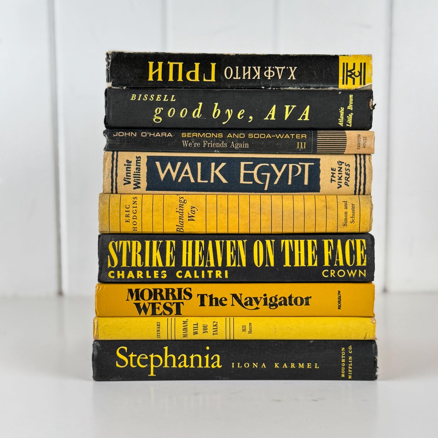 Vintage Black and Yellow Book Set • Bold Shelf Styling Books • Retro Home Decor • Books by Color • Vintage Decorative Books