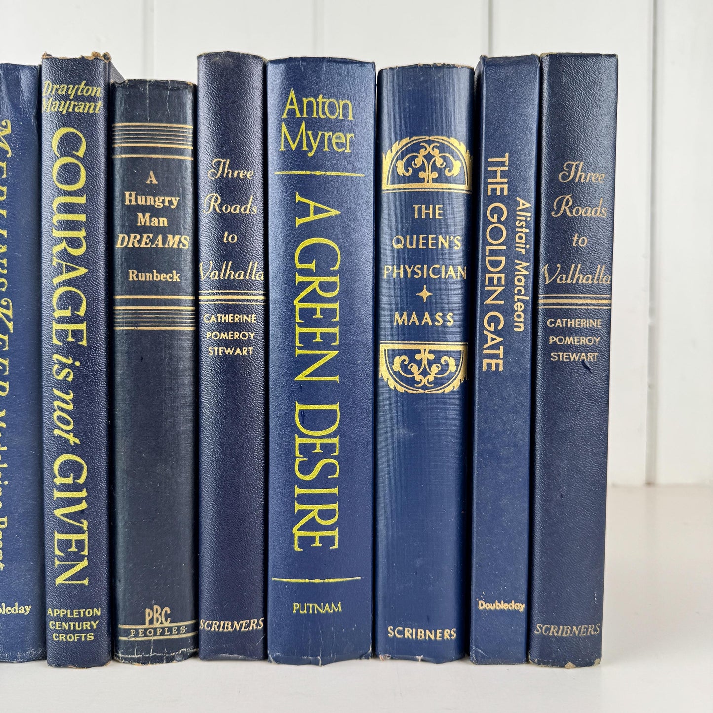 Vintage Retro Navy Blue Book Set • Classic Decorative Books • Shelf Styling & Staging Decor • Books by Color