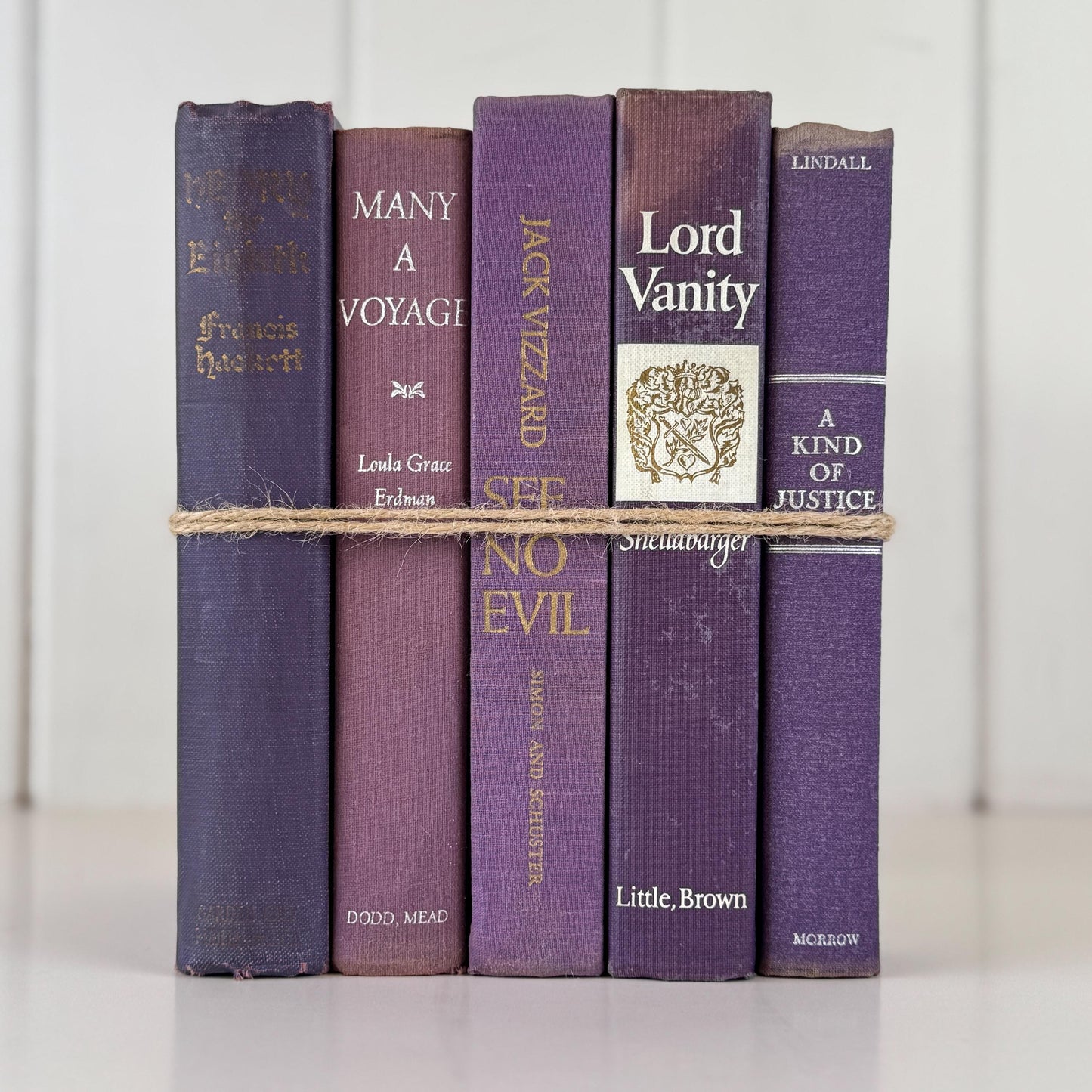 Vintage Purple Book Bundle for Shelf Styling