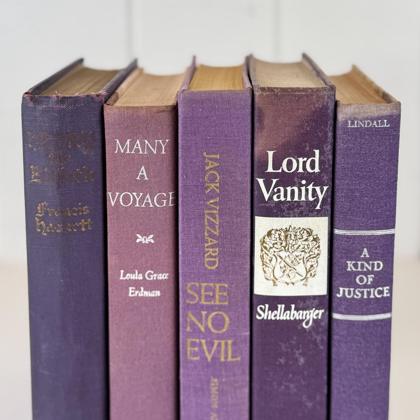 Vintage Purple Book Bundle for Shelf Styling