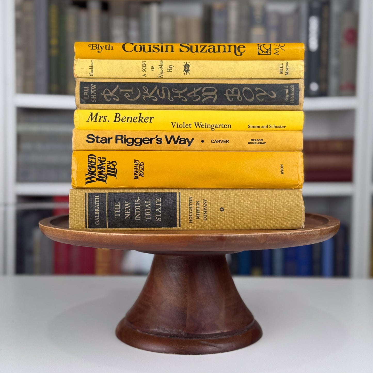 Sunny Yellow and Mustard Vintage Book Bundle – Bold, Retro, Happy Shelf Styling