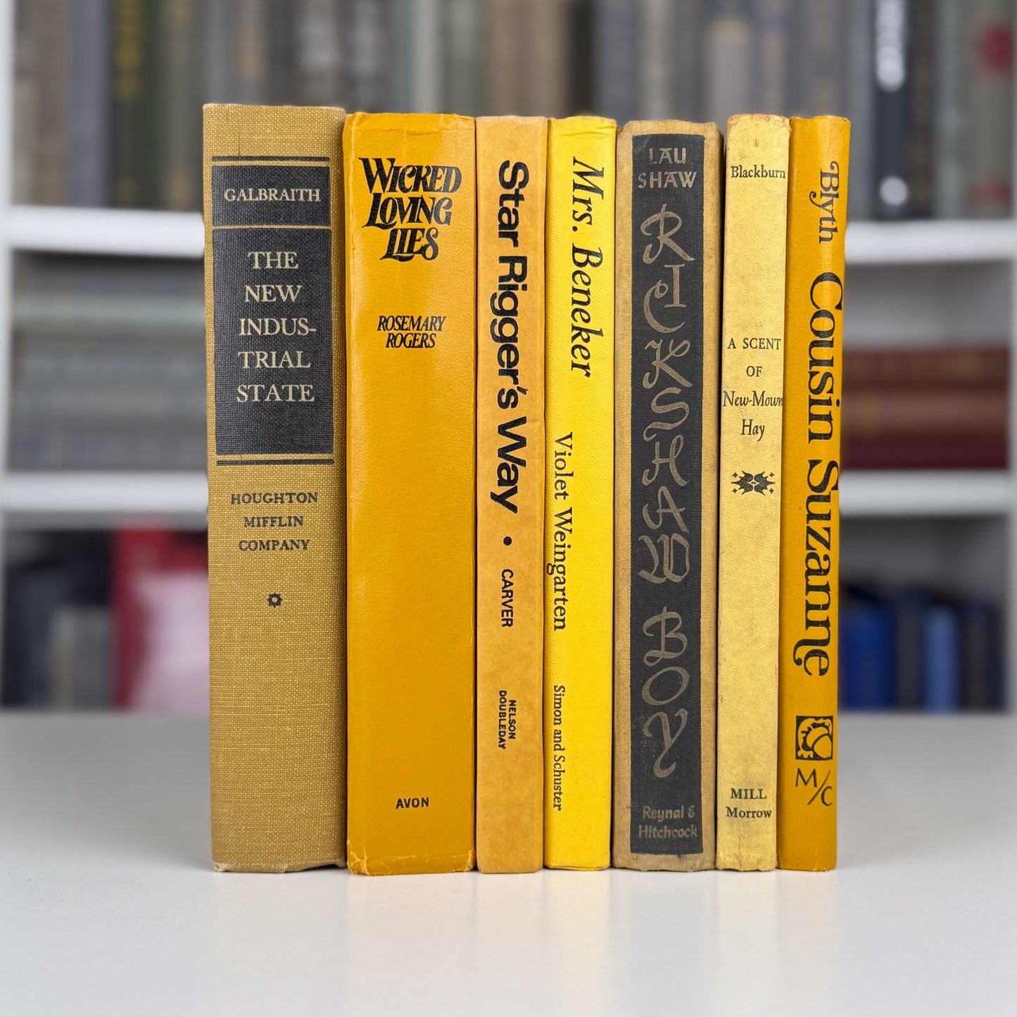 Sunny Yellow and Mustard Vintage Book Bundle – Bold, Retro, Happy Shelf Styling