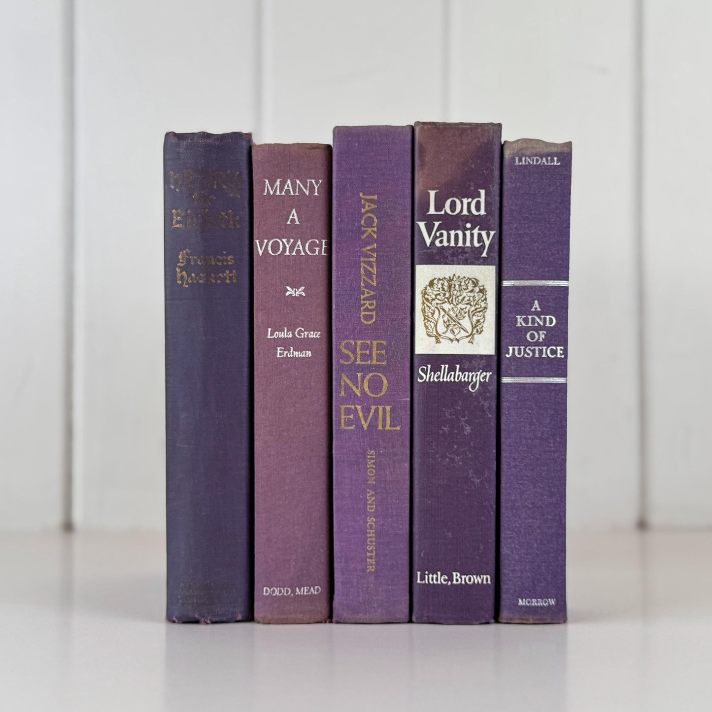 Vintage Purple Book Bundle for Shelf Styling