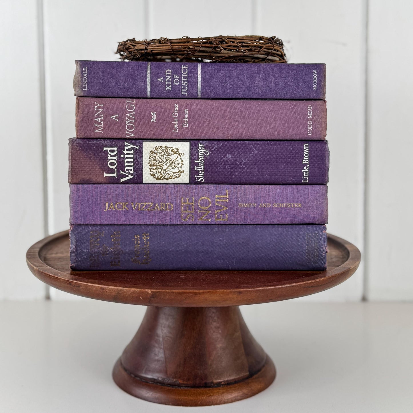 Vintage Purple Book Bundle for Shelf Styling