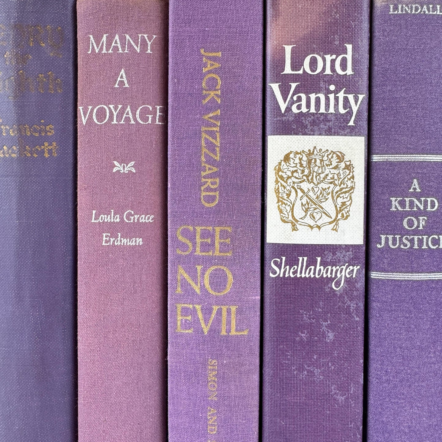 Vintage Purple Book Bundle for Shelf Styling
