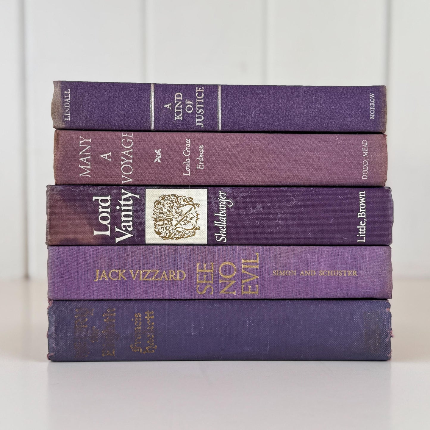 Vintage Purple Book Bundle for Shelf Styling