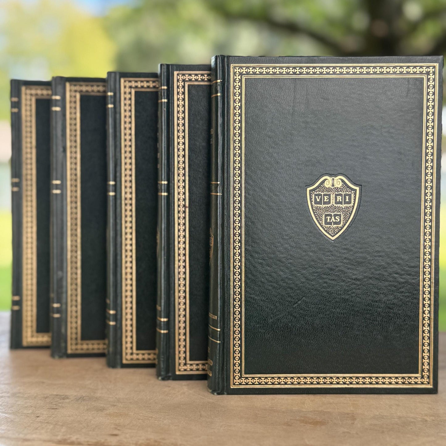 The Harvard Classics, Bookshelf Decor, Green Vintage Decorative Books For Home Decor