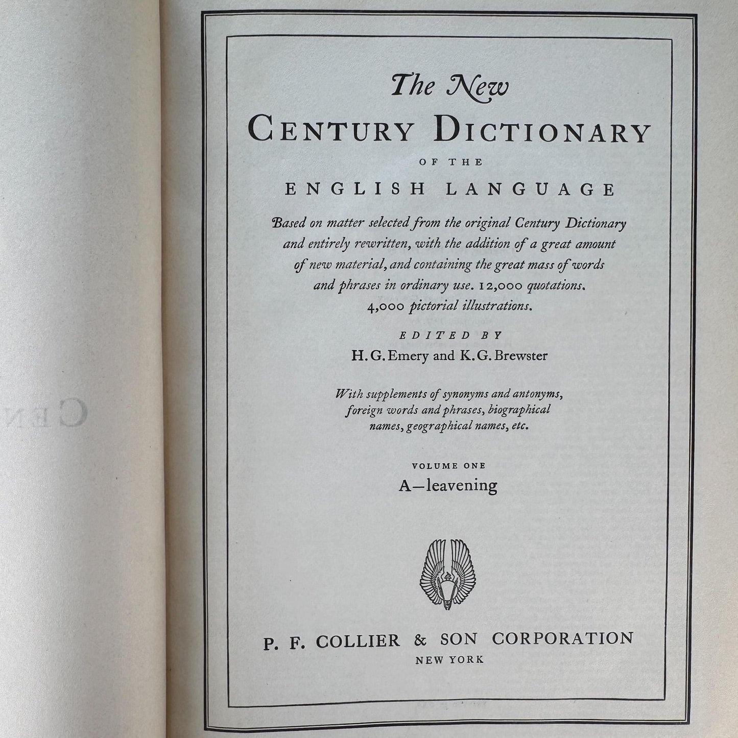 Vintage Oversized Illustrated Blue New Century Dictionary Books 1934