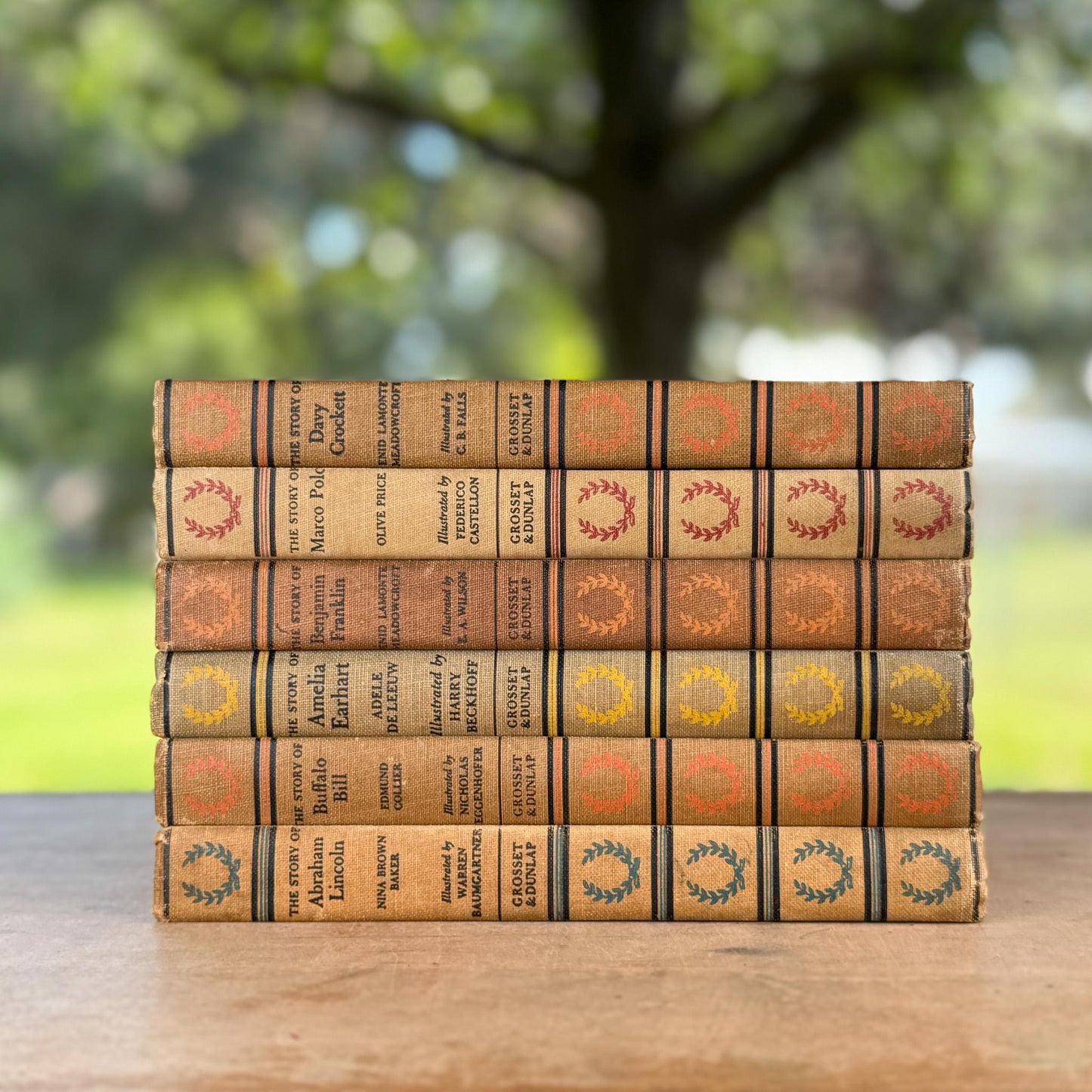 Set of 6 The Story Of Signature Books, Vintage Mid Century Young Adult Biographies