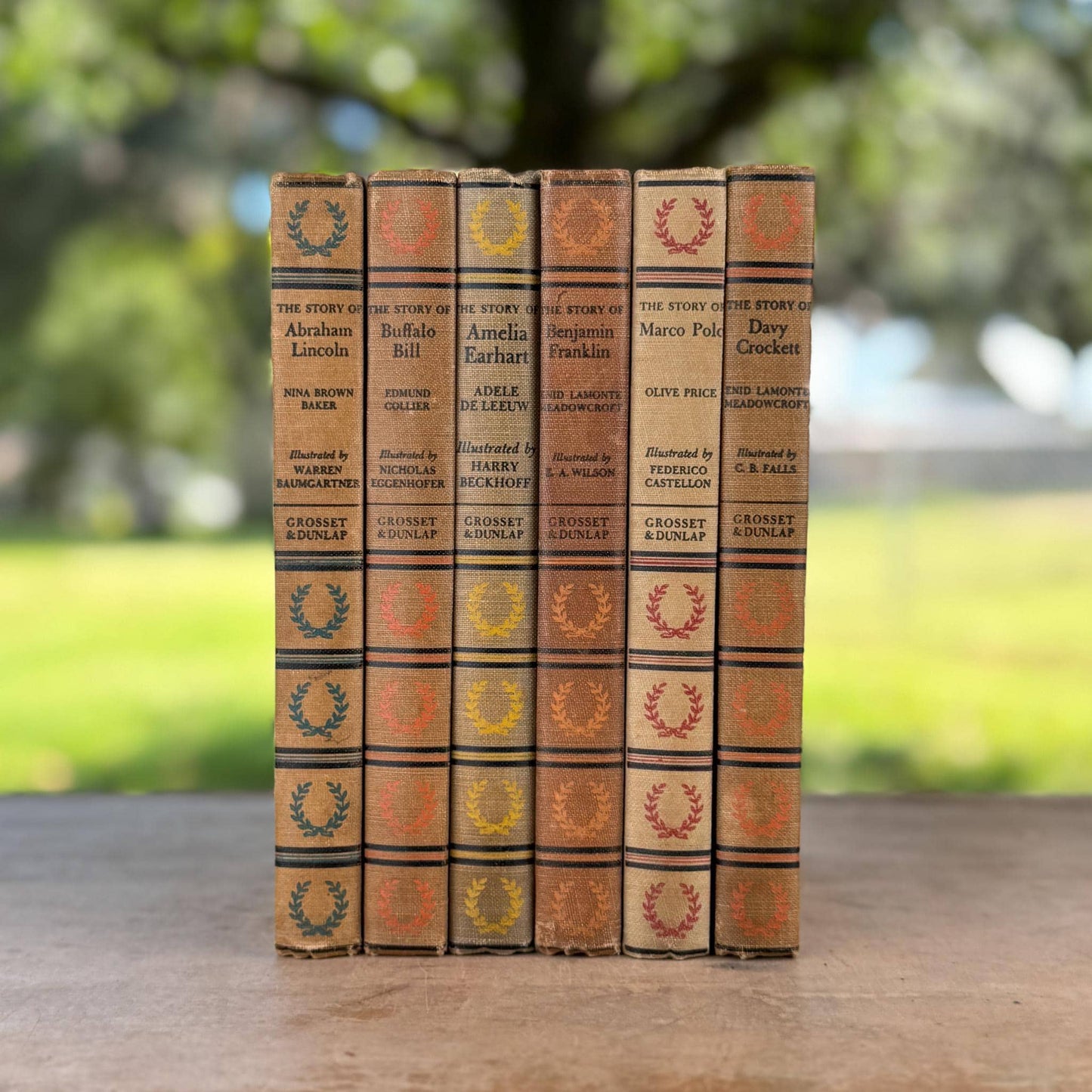 Set of 6 The Story Of Signature Books, Vintage Mid Century Young Adult Biographies