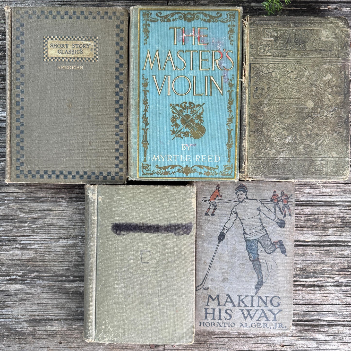 Green and Beige Antique Literature Books