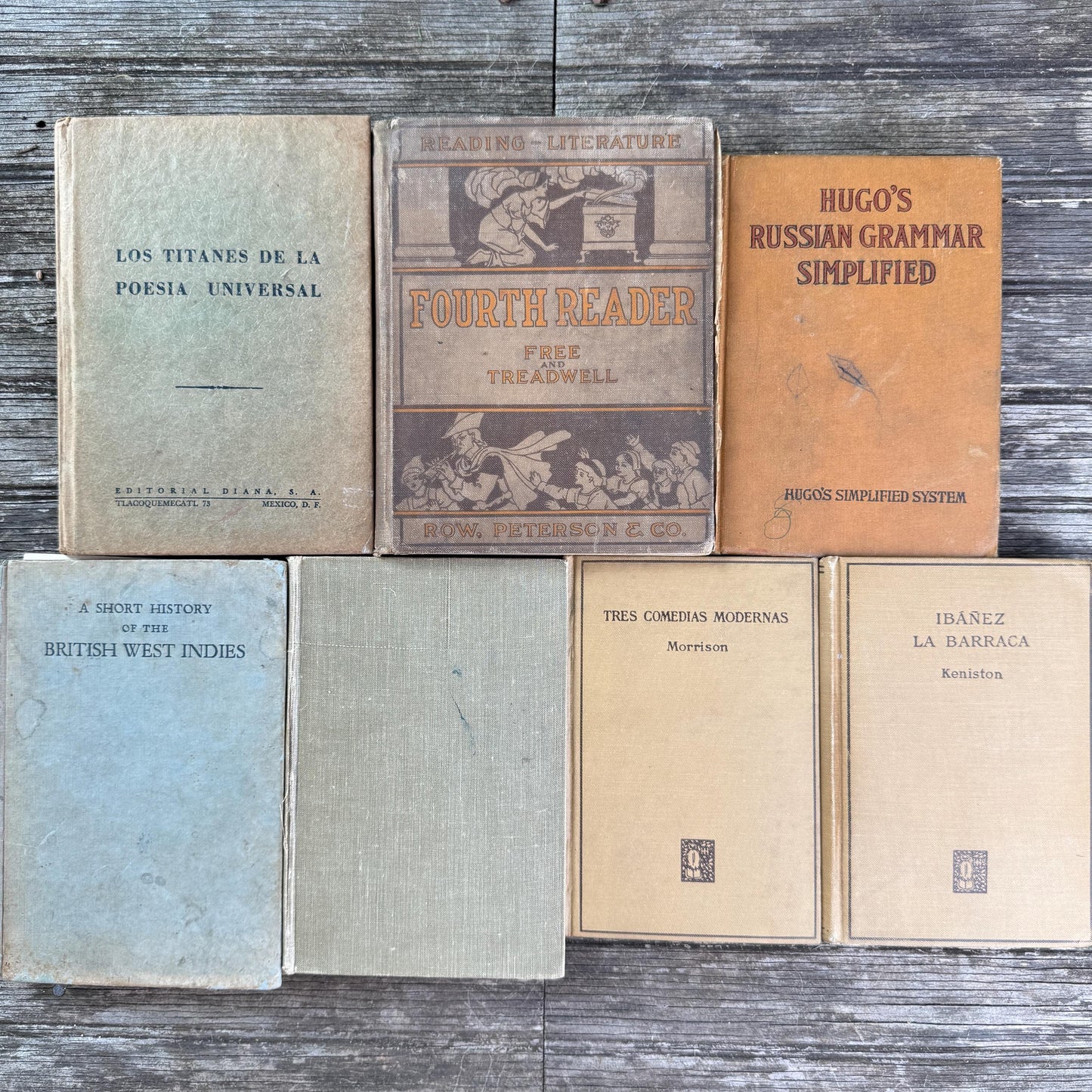 Shabby Brown and Beige School Book Stack for Neutral Styling