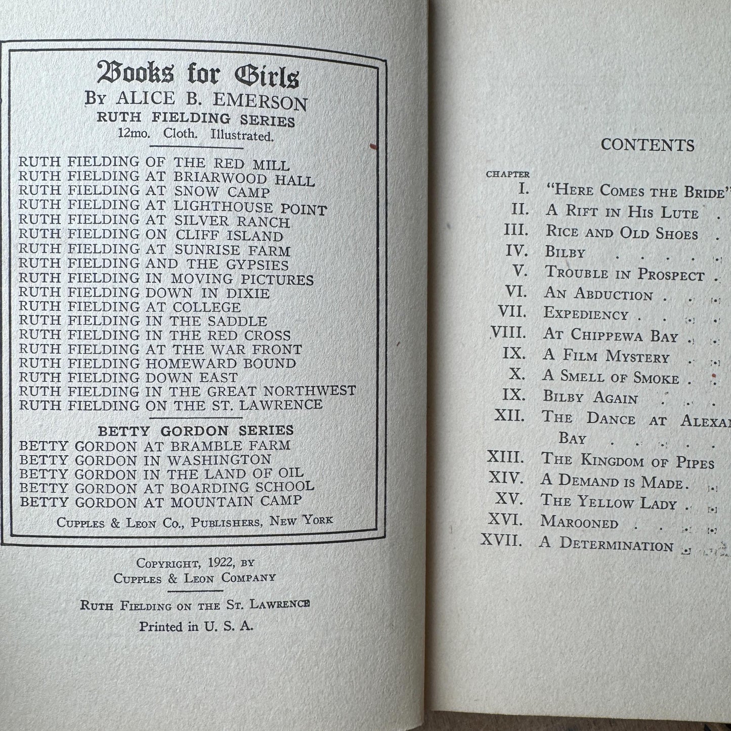 Antique 1920s Shabby Ruth Fielding Books for Girls