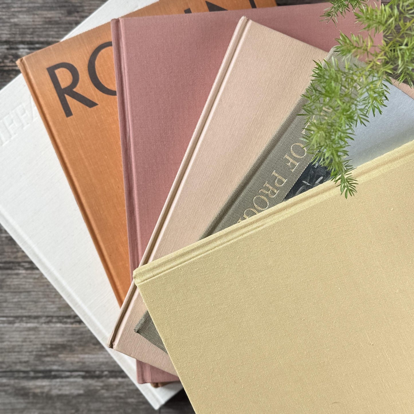 Mauve, Beige, and Taupe Coffee Table Book Bundle For Neutral Styling