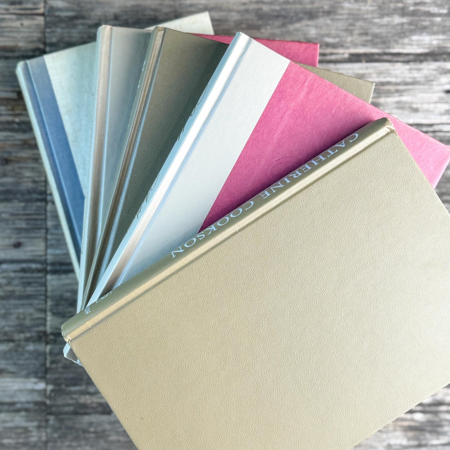 Vintage Retro Neutral Book Set in Taupe, Cream and Gold
