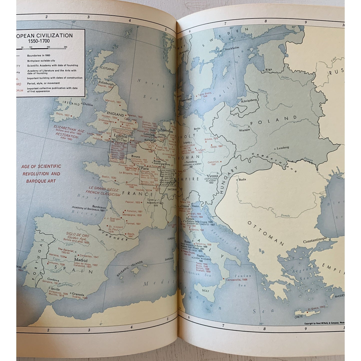 Rand McNally Atlas of World History, 1957, Hardcover Dust Jacket