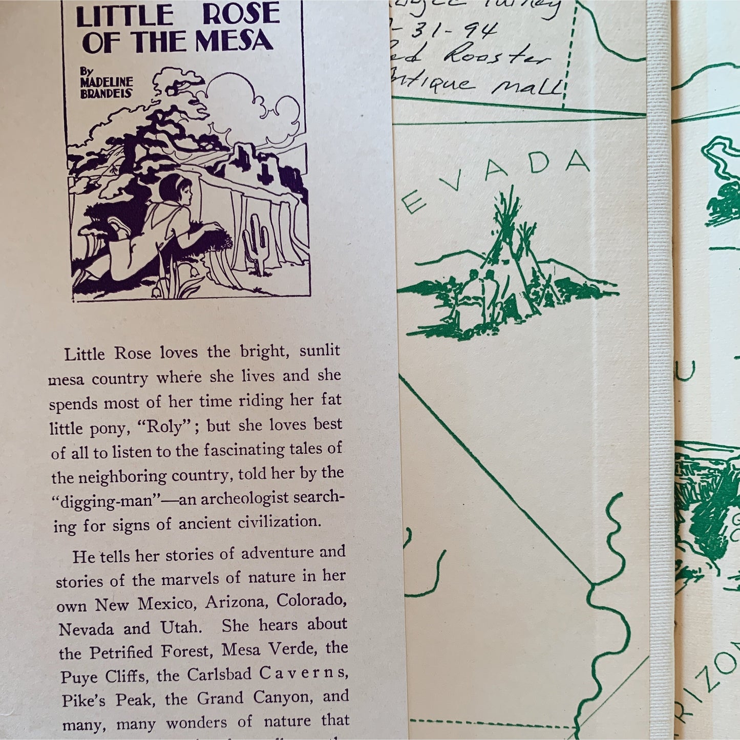 Little Rose of the Mesa, Madeline Brandeis, 1935 Hardcover Dust Jacket