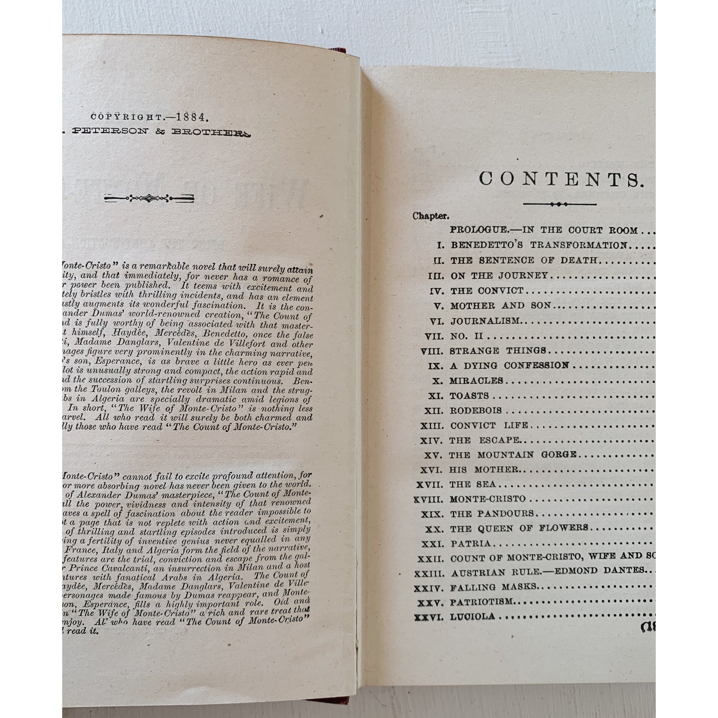 The Wife of Monte Cristo, Alexander Dumas, 1884, Hardcover