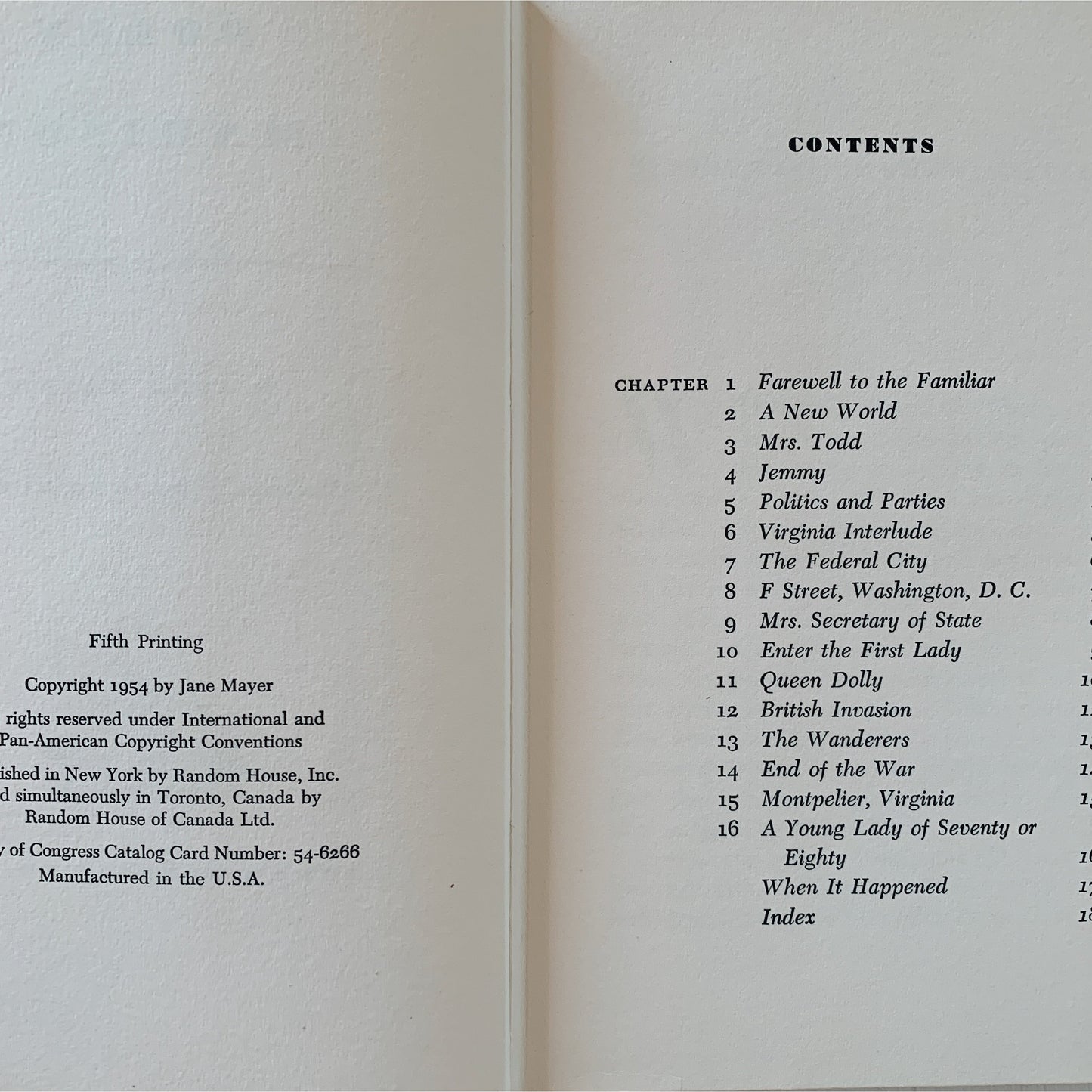 Dolly Madison, Landmark Book, 1954 Hardcover, Juvenile Biography