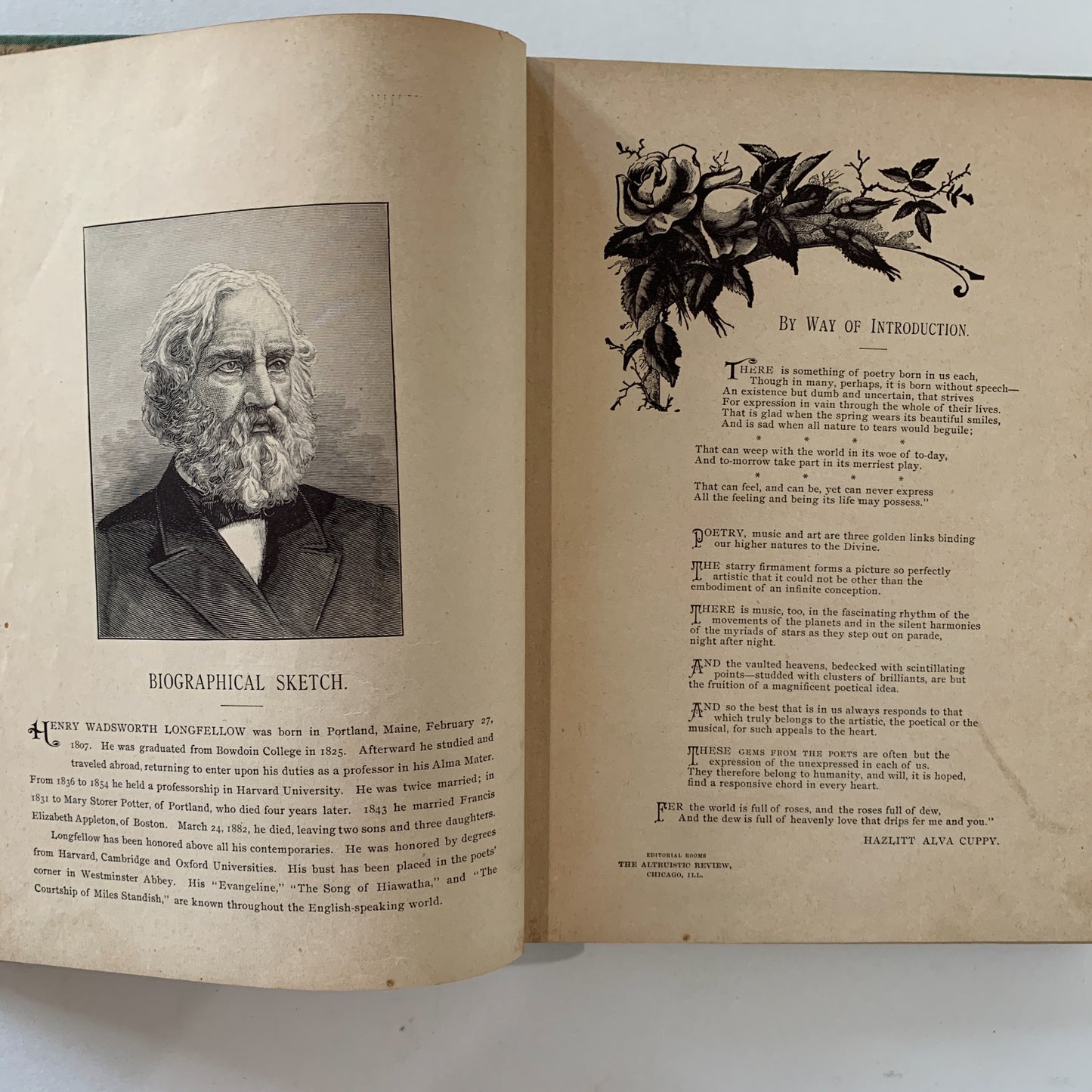 Gems From the Poets - Antique 1894 Illustrated Poetry Collection