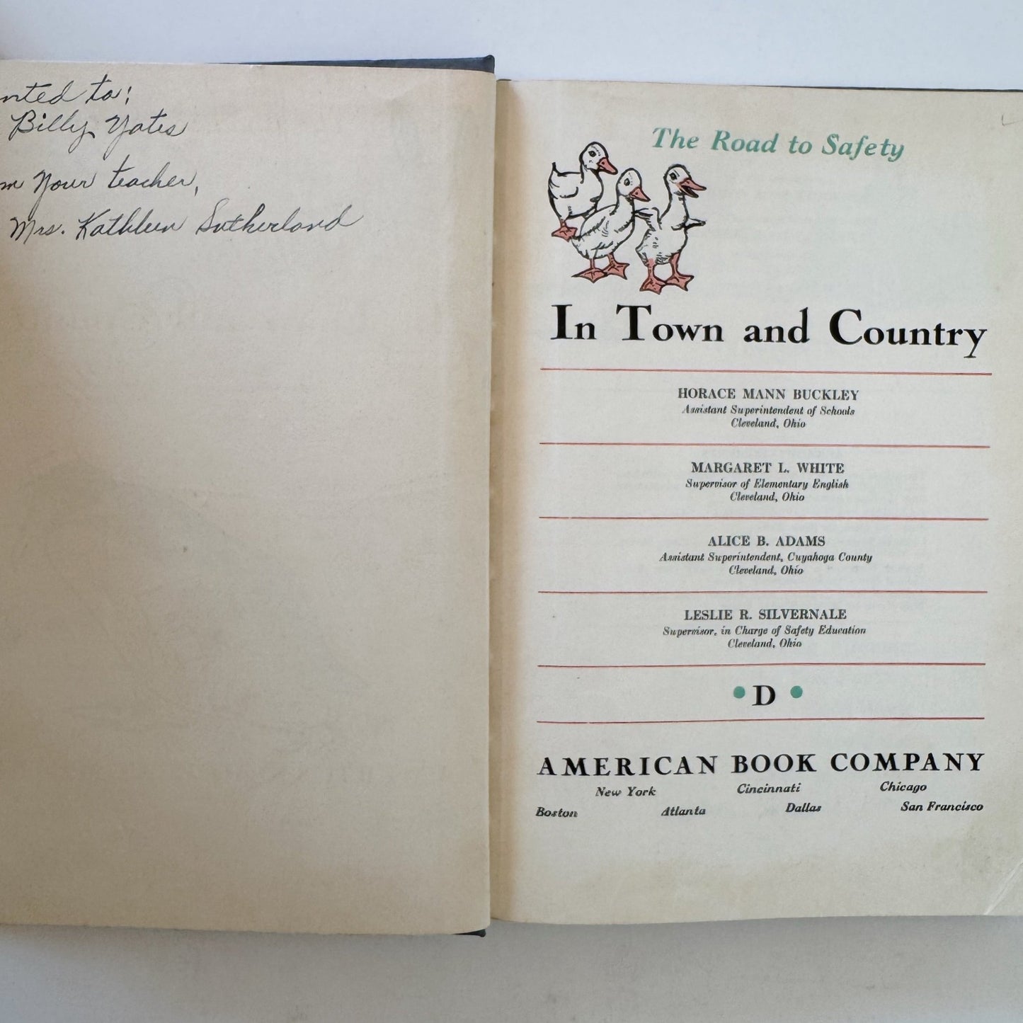 In Town and Country, Vintage Road to Safety School Book, 1938 - Pretty Old Books