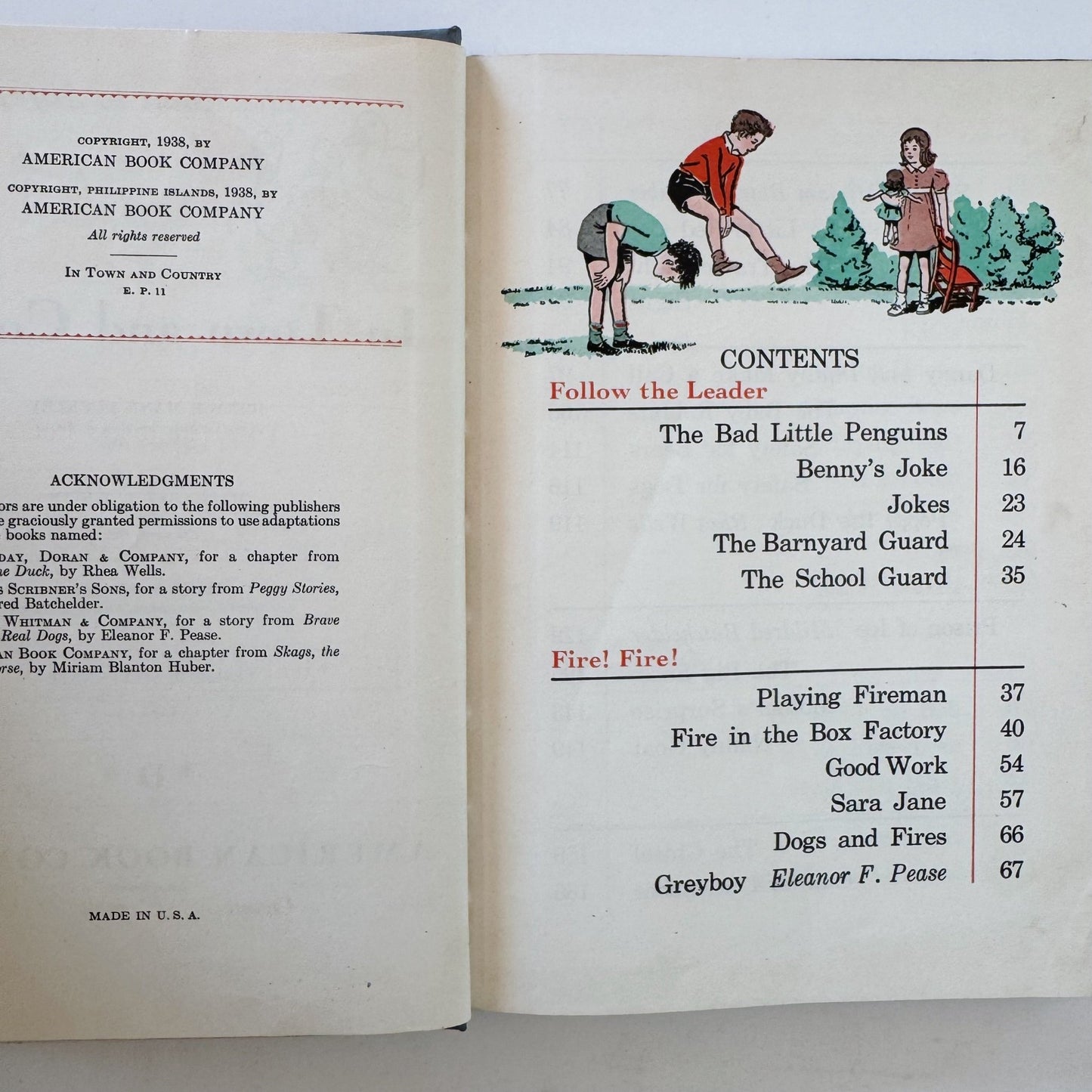 In Town and Country, Vintage Road to Safety School Book, 1938 - Pretty Old Books