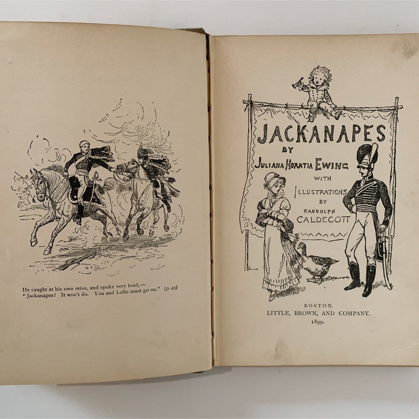 Jackanapes, Juliana Horatia Ewing, Rare, Randolph Caldecott, 1899, Hardcover - Pretty Old Books