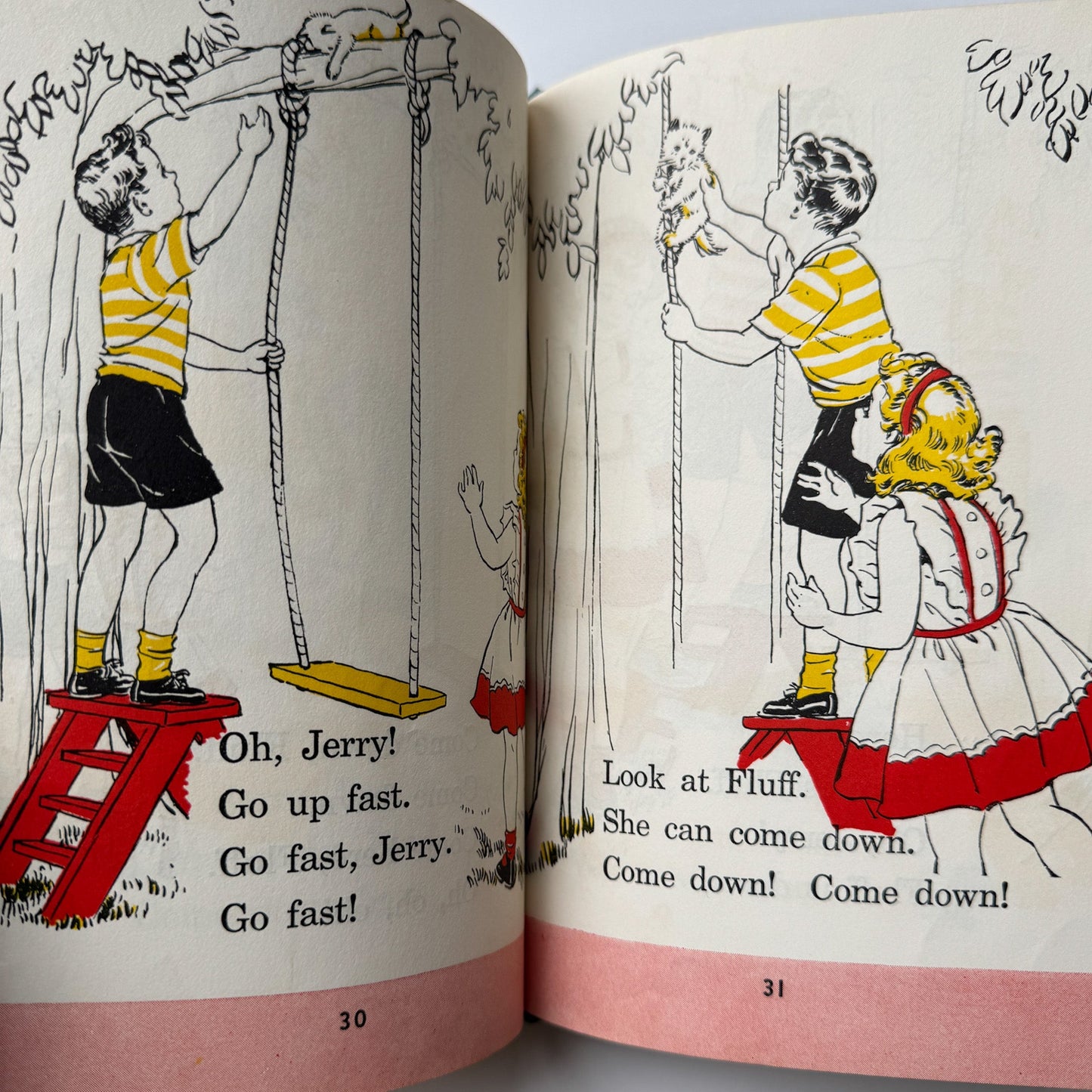 Jerry, 1946 Mid - Century Primer for Beginner Readers, Florence Battle - Pretty Old Books