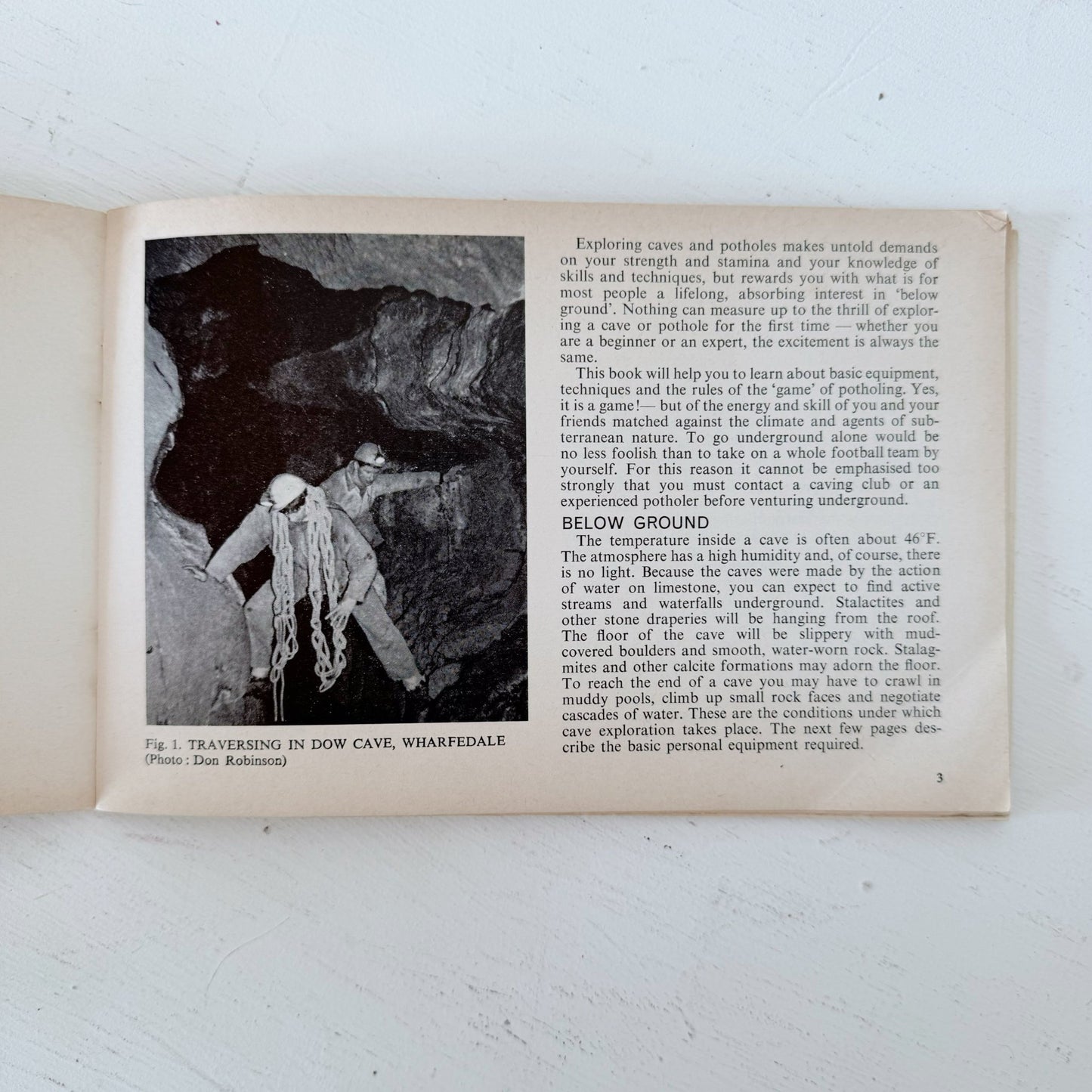 Know the Game - Potholing & Caving, 1967 U.K. How - To Book - Pretty Old Books