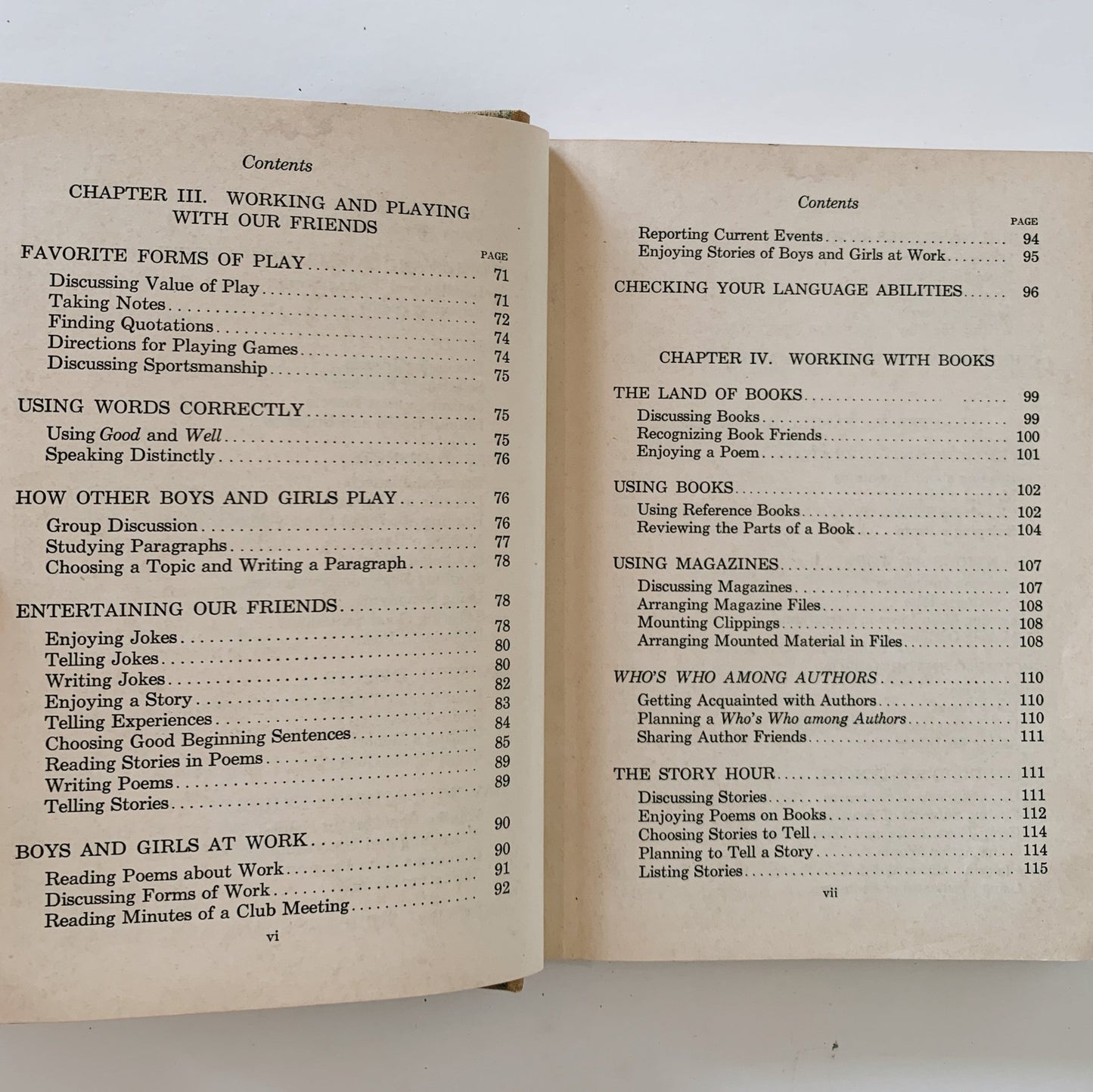 Language Journeys, Wide Roads, 1938 School Book - Pretty Old Books