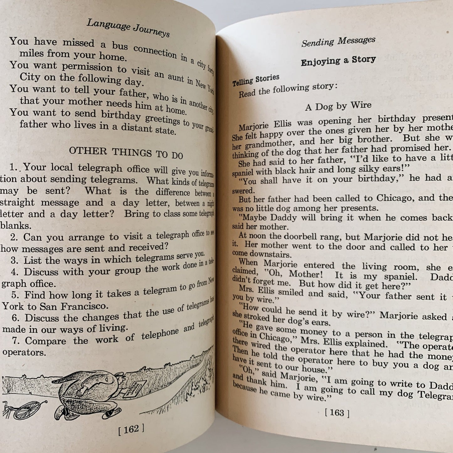 Language Journeys, Wide Roads, 1938 School Book - Pretty Old Books