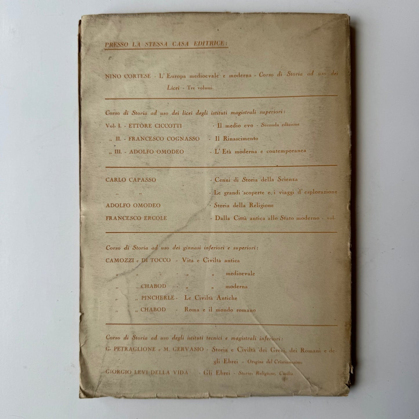 Life and Civilization, Italian High School History Textbook, 1930 Paperback - Pretty Old Books