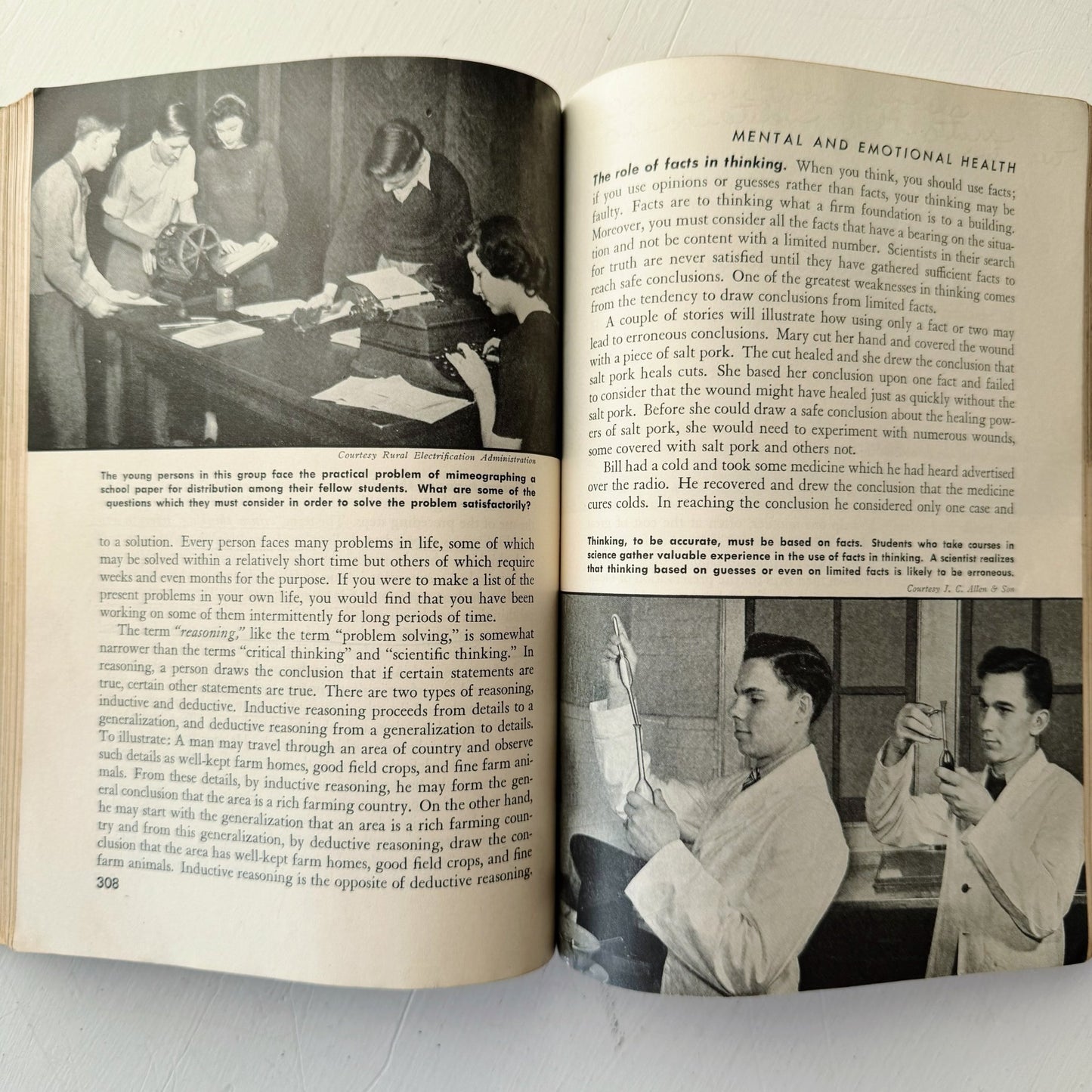 Life and Health, Mid Century 1945 Health Class High School Book - Pretty Old Books