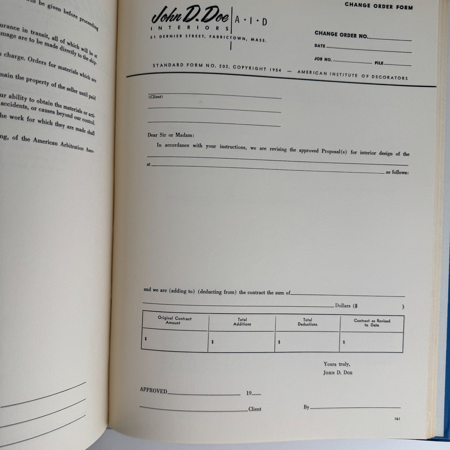 Manual of Professional Practice, American Institute of Decorators, 1955 - Pretty Old Books