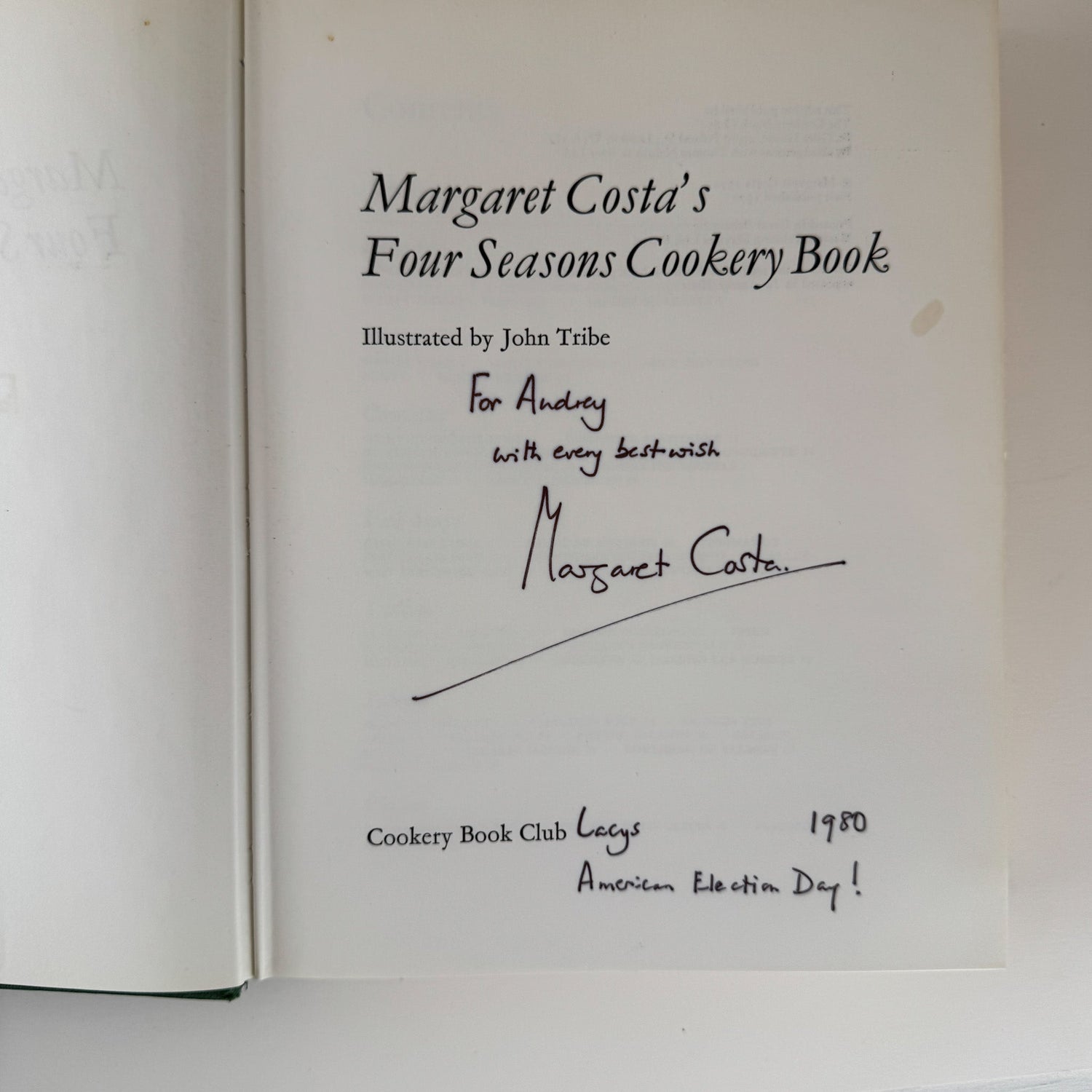 Margaret Costa's Four Seasons Cookery Book, 1970 Signed Cook Book - Pretty Old Books
