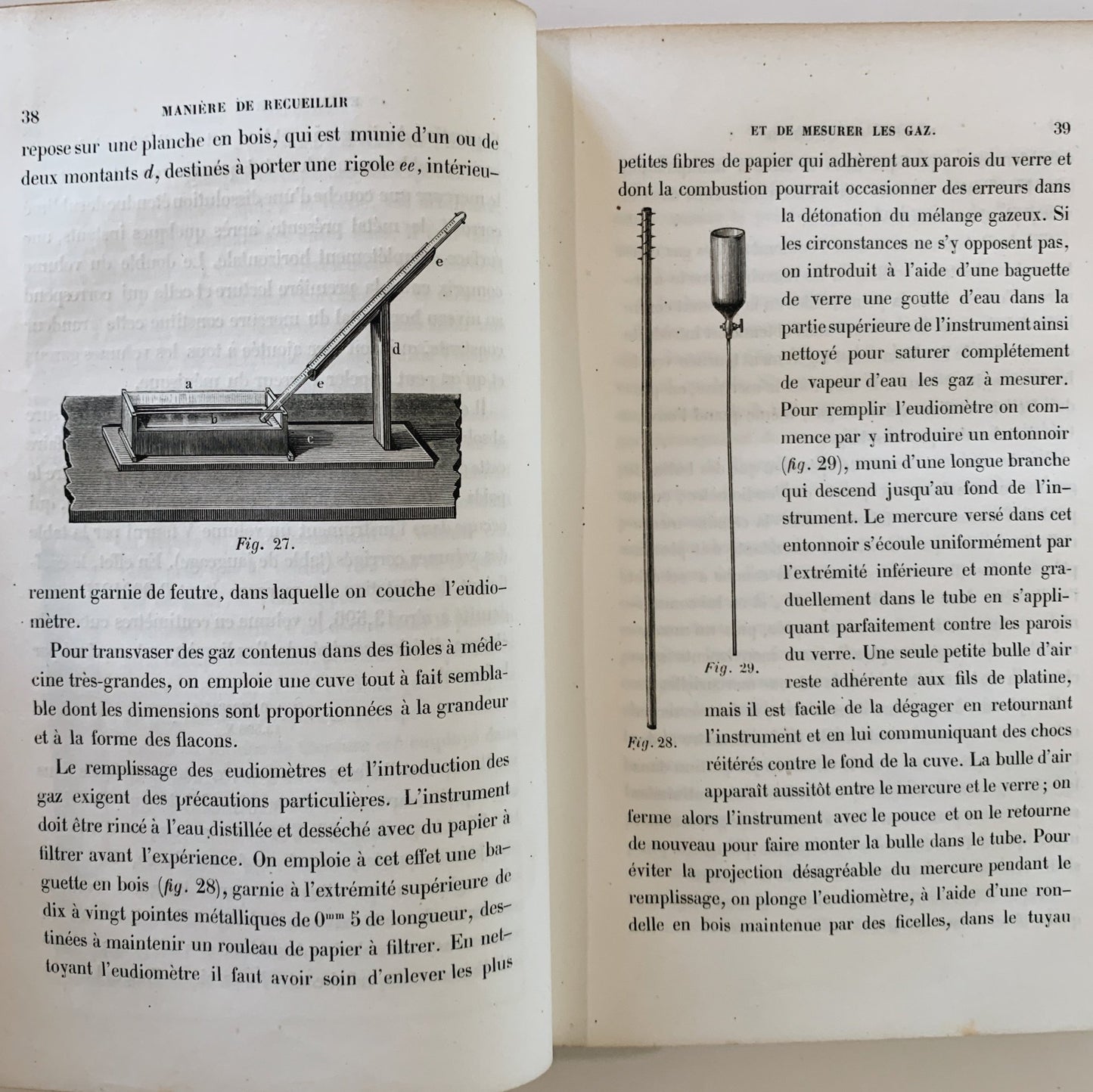 Methodes Gazometriques, Robert Bunsen, 1858, Illustrated, Rare - Pretty Old Books