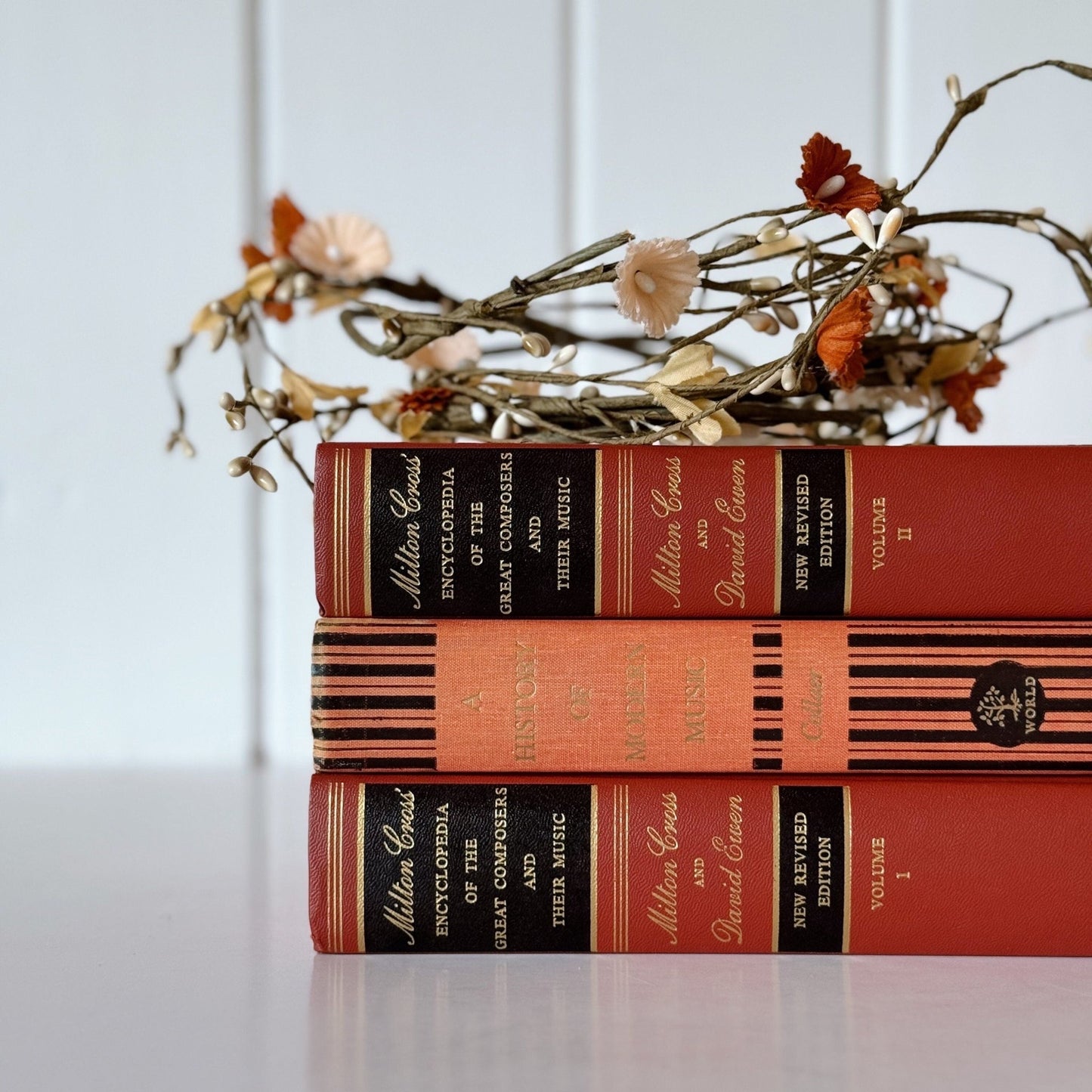 Milton Cross Composers Book Bundle, Mid Century Modern Copper Black Gold Music Book Bundle - Pretty Old Books