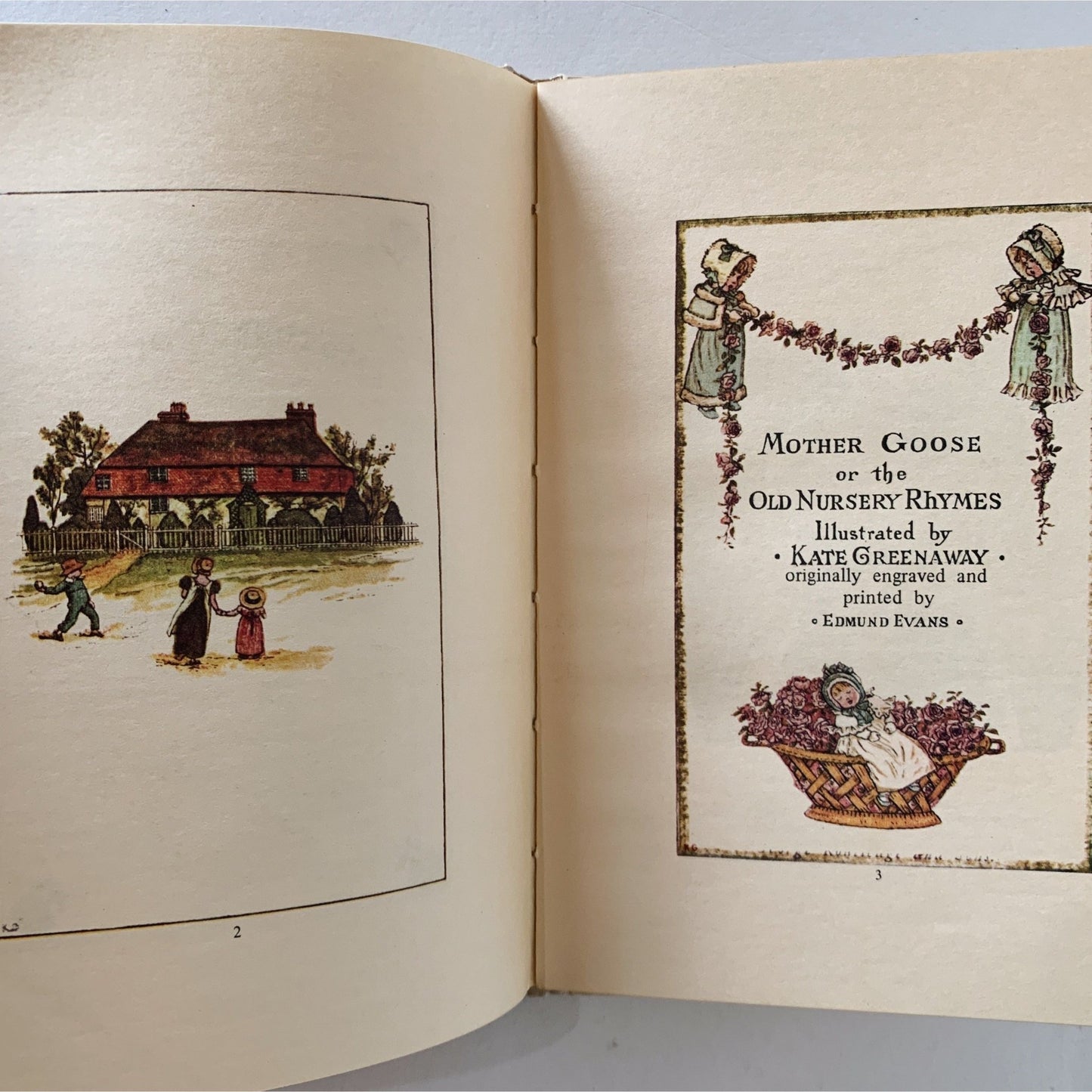 Mother Goose, Kate Greenaway, Hardcover Children's Book - Pretty Old Books