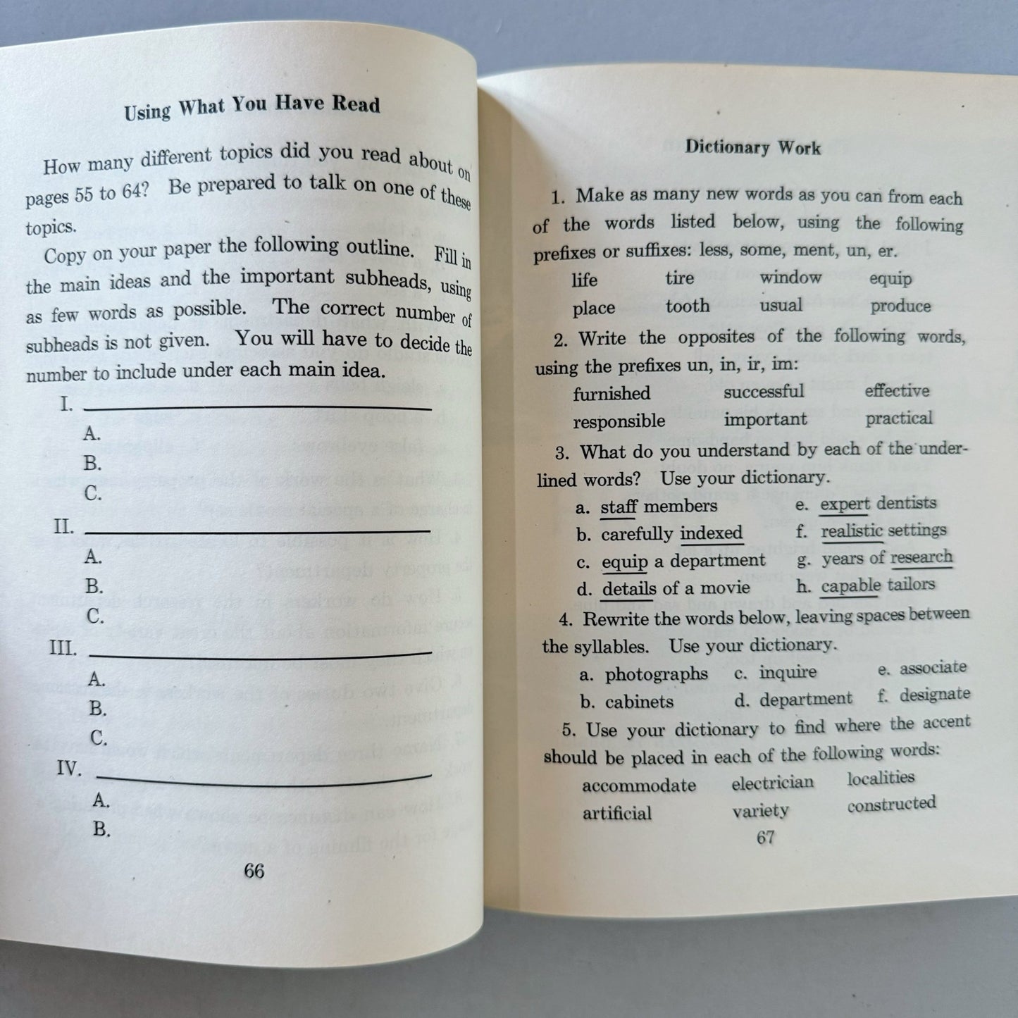 Moving Ahead, Vintage Mid - Century 1945 School Book, Easy Growth in Reading Series - Pretty Old Books