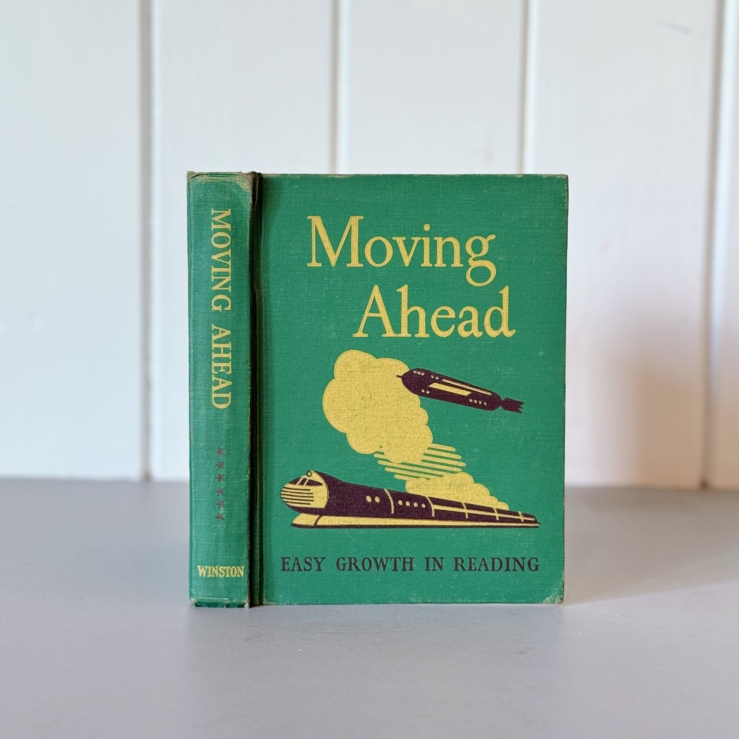 Moving Ahead, Vintage Mid - Century 1945 School Book, Easy Growth in Reading Series - Pretty Old Books