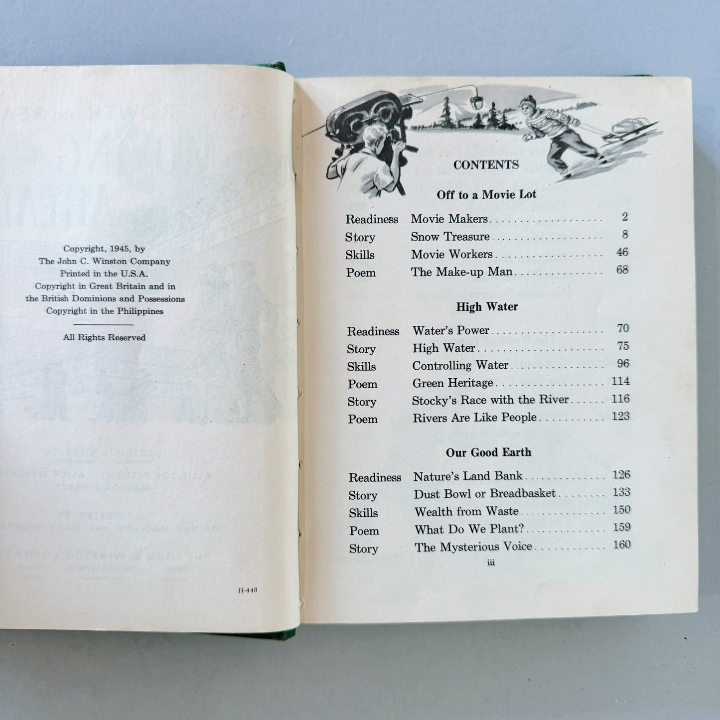 Moving Ahead, Vintage Mid - Century 1945 School Book, Easy Growth in Reading Series - Pretty Old Books