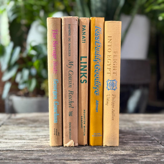 Mustard Yellow and Goldenrod Vintage Books for Display - Pretty Old Books