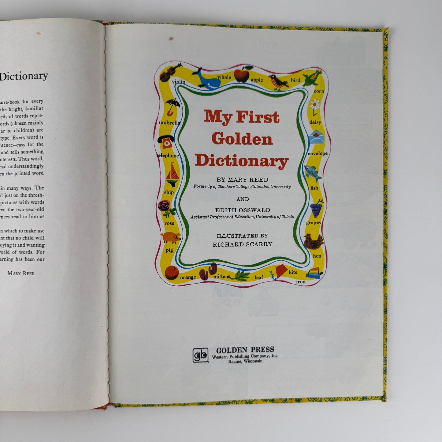 My First Golden Dictionary, Illustrated Oversized 1978 Hardcover Children's Boook - Pretty Old Books