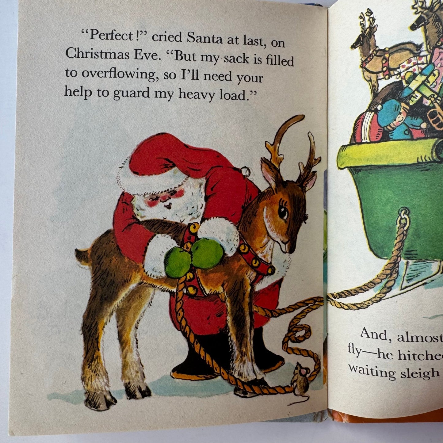 Noni the Christmas Reindeer, Checkerboard Press Junior Elf Book, Hardcover, 1979 - Pretty Old Books