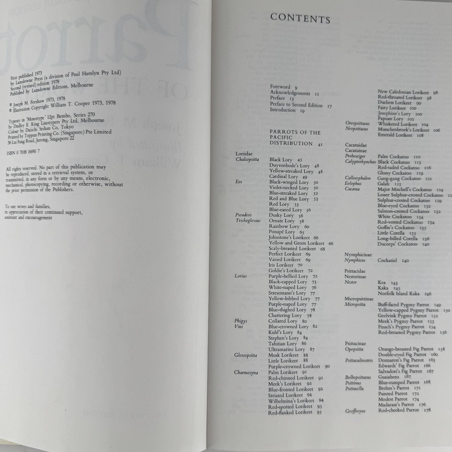 Parrots of the World, Joseph Forshaw, 1978 Oversized Book - Pretty Old Books