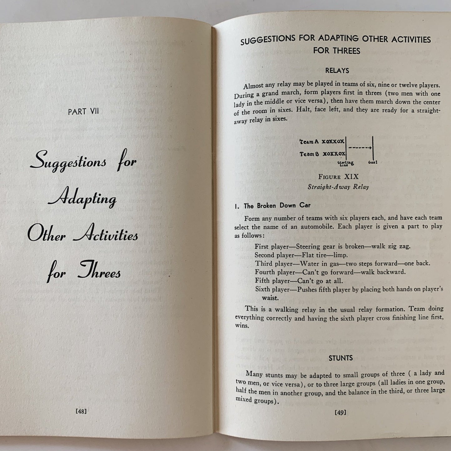 Parties Plus: Fun For Threesomes, 1945 National Recreation Association - Pretty Old Books