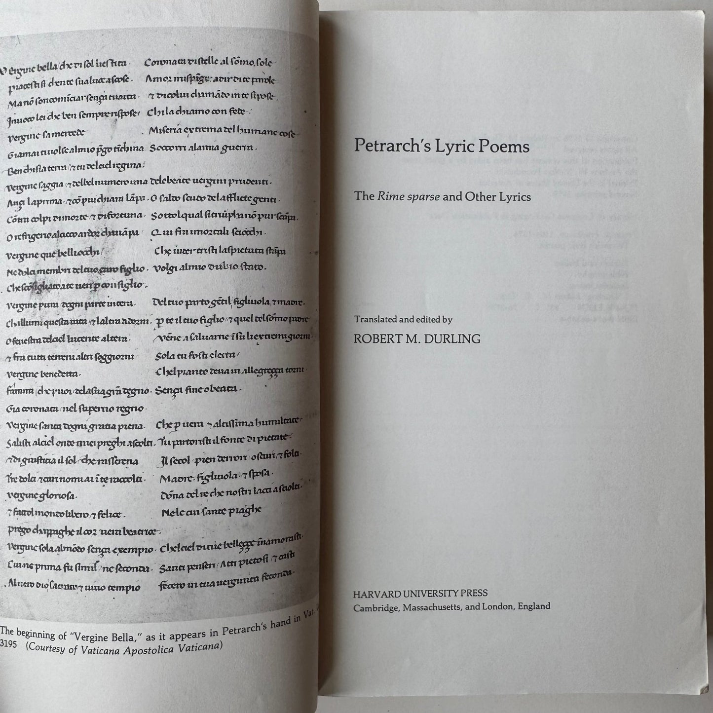 Petrach's Lyric Poems, The Rime sparse and Other Lyrics, Harvard University Press, 1976 - Pretty Old Books