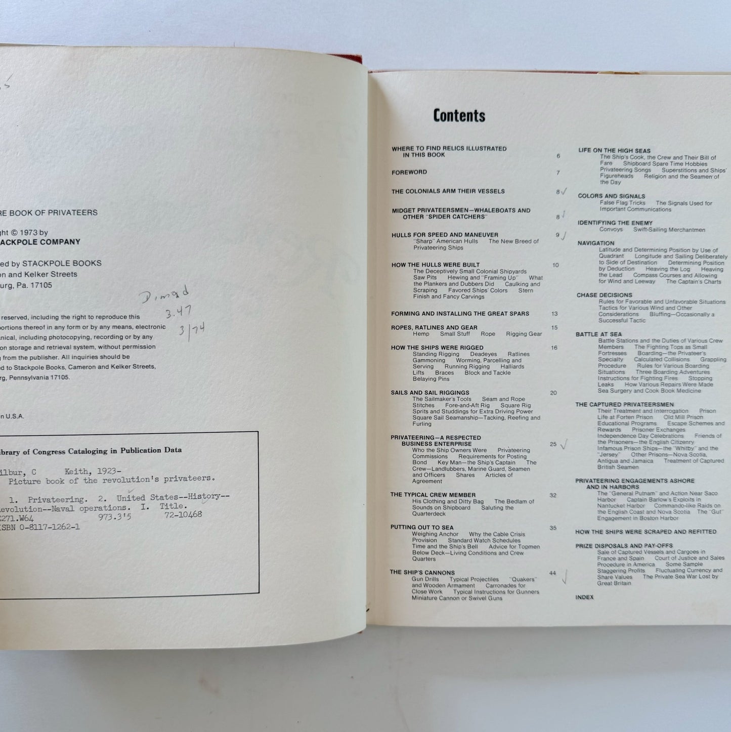 Picture Book of the Revolution's Privateers, Revolutionary Naval History, 1973, Hardcover - Pretty Old Books